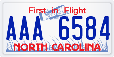 NC license plate AAA6584