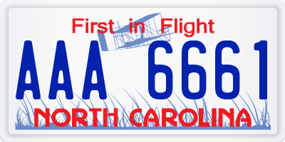 NC license plate AAA6661