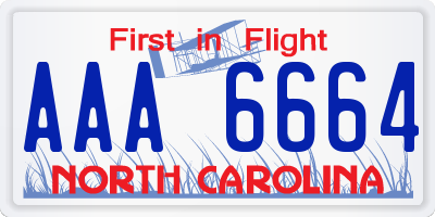 NC license plate AAA6664