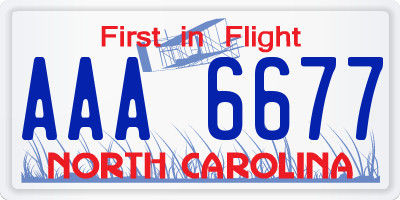 NC license plate AAA6677