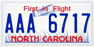 NC license plate AAA6717