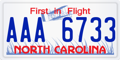 NC license plate AAA6733