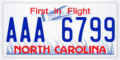 NC license plate AAA6799