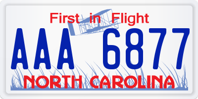 NC license plate AAA6877
