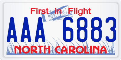 NC license plate AAA6883
