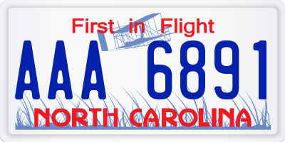 NC license plate AAA6891