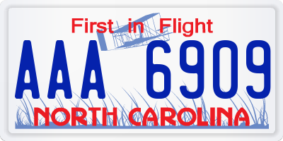 NC license plate AAA6909
