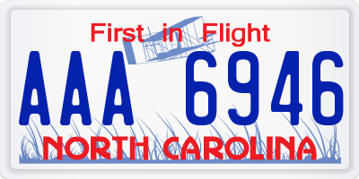 NC license plate AAA6946