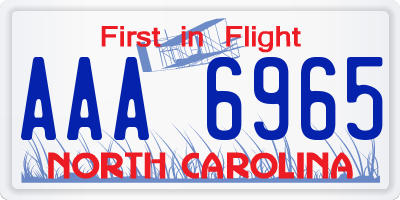 NC license plate AAA6965