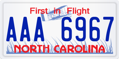 NC license plate AAA6967