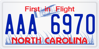 NC license plate AAA6970