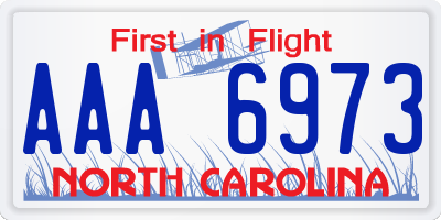 NC license plate AAA6973