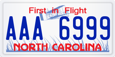 NC license plate AAA6999