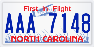 NC license plate AAA7148