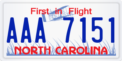 NC license plate AAA7151