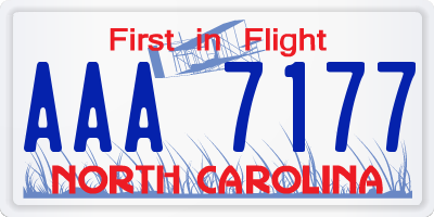 NC license plate AAA7177