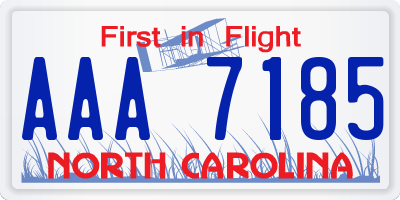 NC license plate AAA7185