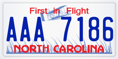 NC license plate AAA7186
