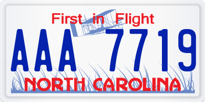 NC license plate AAA7719