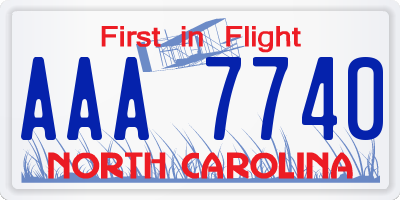 NC license plate AAA7740