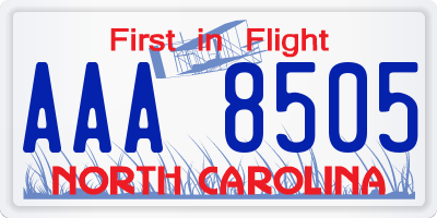 NC license plate AAA8505