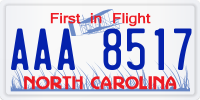 NC license plate AAA8517