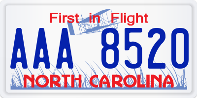 NC license plate AAA8520