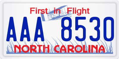 NC license plate AAA8530