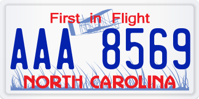 NC license plate AAA8569