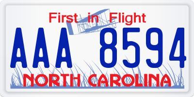 NC license plate AAA8594