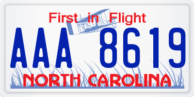 NC license plate AAA8619