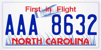 NC license plate AAA8632