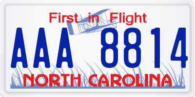 NC license plate AAA8814