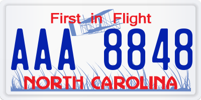 NC license plate AAA8848