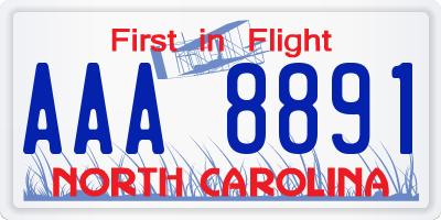 NC license plate AAA8891