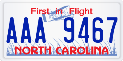 NC license plate AAA9467