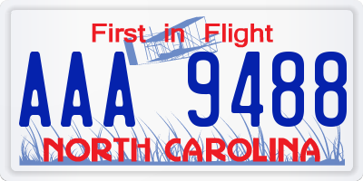 NC license plate AAA9488