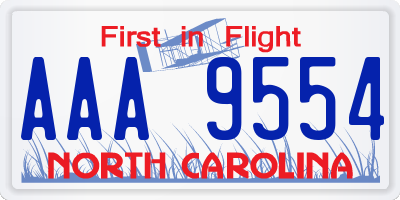 NC license plate AAA9554