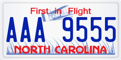 NC license plate AAA9555