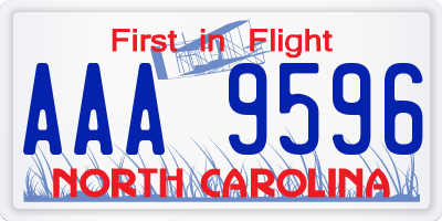 NC license plate AAA9596