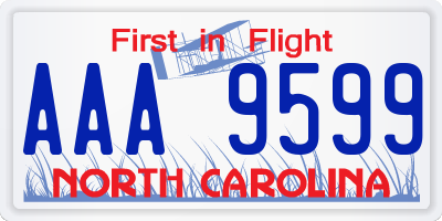 NC license plate AAA9599