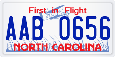 NC license plate AAB0656
