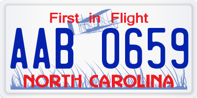 NC license plate AAB0659