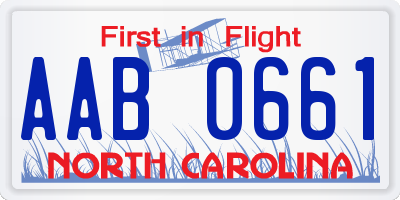 NC license plate AAB0661