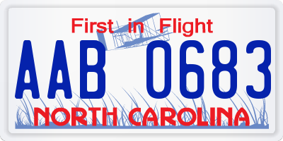 NC license plate AAB0683