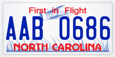 NC license plate AAB0686