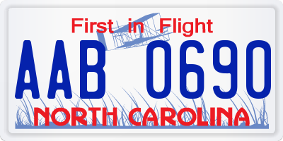 NC license plate AAB0690