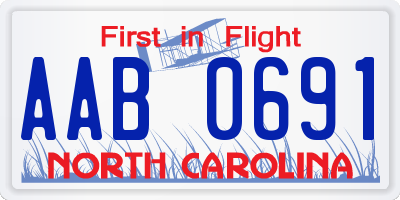 NC license plate AAB0691