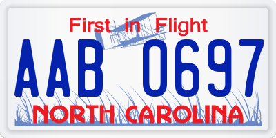 NC license plate AAB0697
