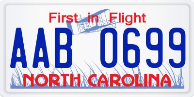 NC license plate AAB0699